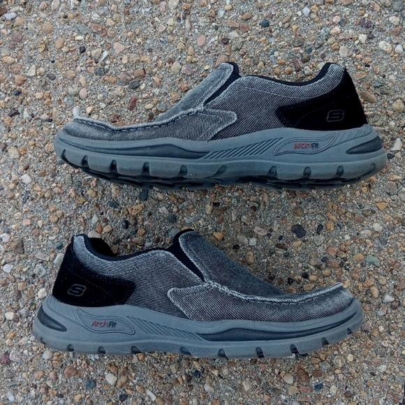 Skechers Arch Fit Motley Rolens loafer canvas casual slip on shoes mens sz 9 - Picture 4 of 8